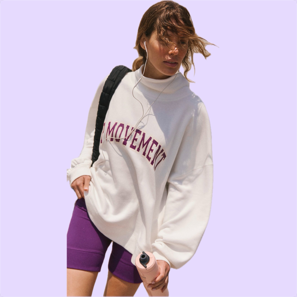 NWOT Free People Movement Victory Set White Mulberry Combo Size XL $148 \"FLAW\"